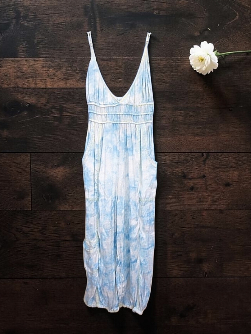 Out From Under Urban Outfitters Flowy Rayon Tie-Dye Wide Leg Jumpsuit Small